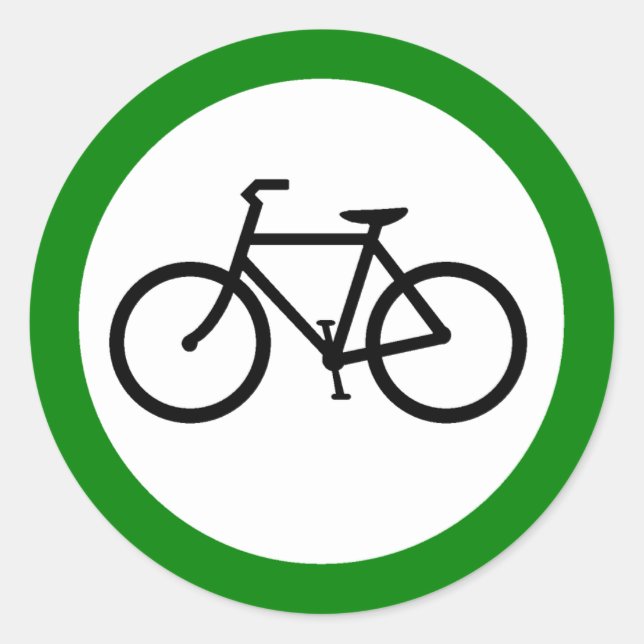 Bicycle Traffic Highway Sign Classic Round Sticker (Front)