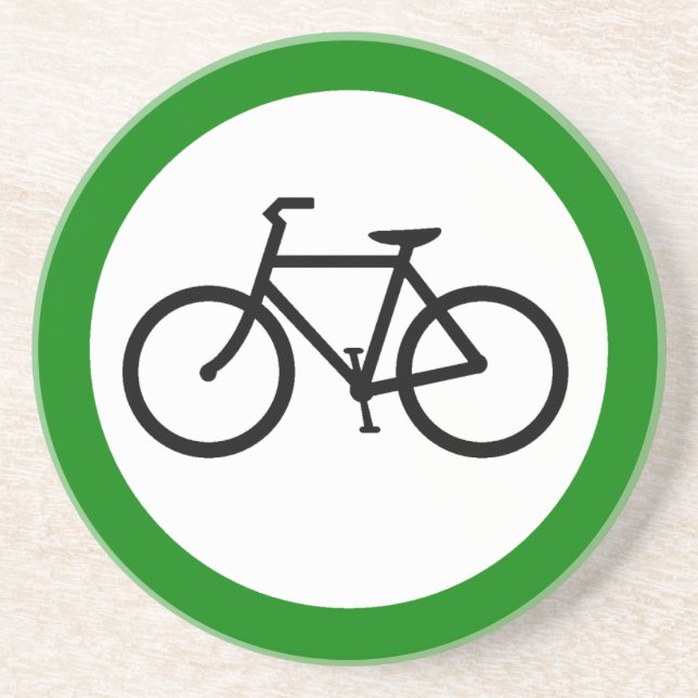 Bicycle Traffic Highway Sign Coaster (Front)