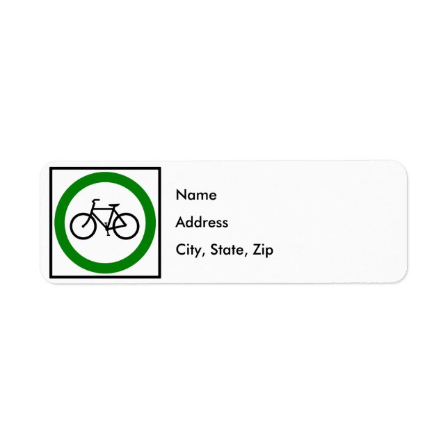 Bicycle Traffic Highway Sign Label (Front)