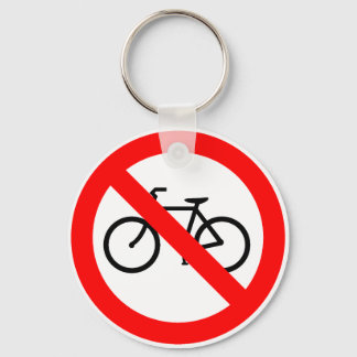 Bicycle Traffic Prohibited Highway Sign Keychain