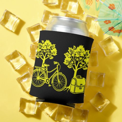 Bicycle Tree and Classic School Bag  Can Cooler