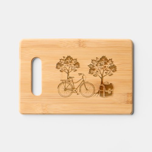 Bicycle Tree and Classic School Bag  Cutting Board