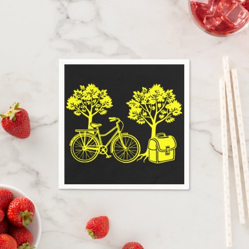 Bicycle Tree and Classic School Bag  Napkins