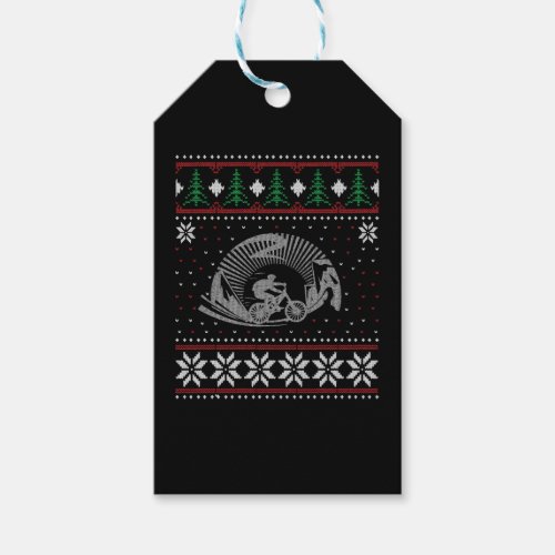 Bicycle Ugly Christmas Sweater Gift Gift Tags
