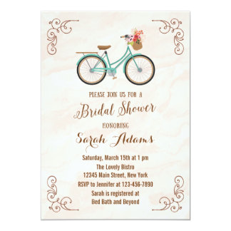 Bicycle Bridal Shower Invitations & Announcements | Zazzle