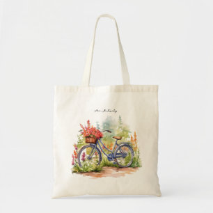 Bicycle Watercolor Tote Bag