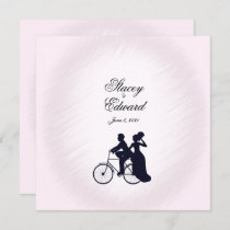Bicycle Wedding Theme Pink Invitation