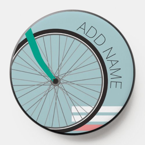 Bicycle Wheel Illustration with Custom Name PopSocket