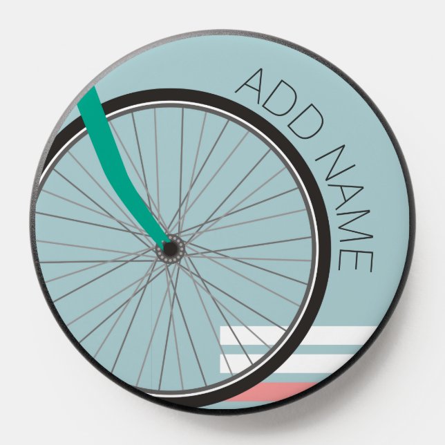 Bicycle Wheel Illustration with Custom Name PopSocket (Popsocket)
