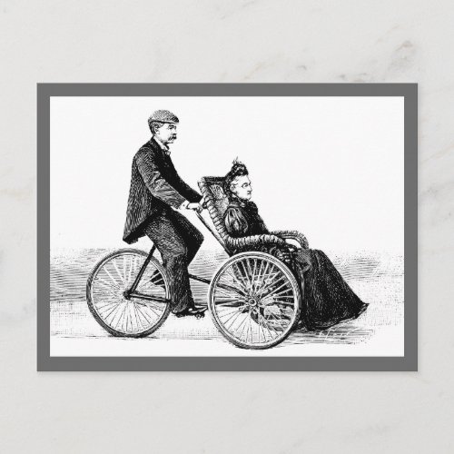 Bicycle Wheelchair _ Vintage Victorian Bicycles Postcard