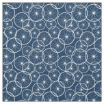 Bicycle Wheels Blue and White Pattern Fabric