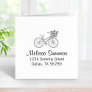Bicycle with a Flower Basket Address Rubber Stamp