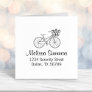 Bicycle with a Flower Basket Address Self-inking Stamp