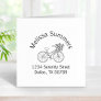 Bicycle with a Flower Basket Arch Address Rubber Stamp