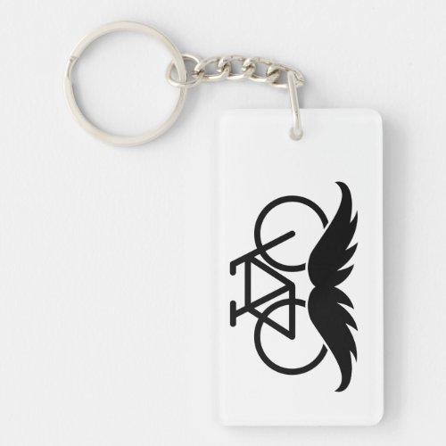 Bicycle with a mustache for mamil Fat or raccycle Keychain