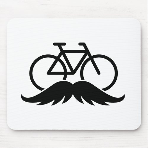 Bicycle with a mustache for mamil Fat or raccycle Mouse Pad