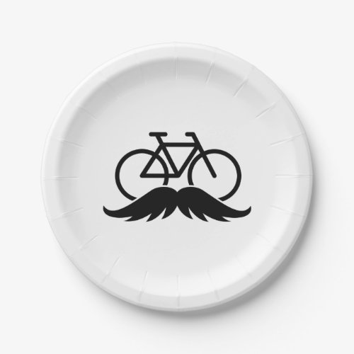 Bicycle with a mustache for mamil Fat or raccycle Paper Plates