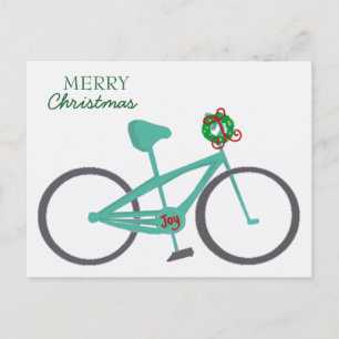 Bicycle With A Wreath Holiday Postcard