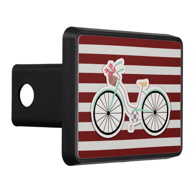 Bicycle with Basket of Flowers Tow Hitch Cover (Right)