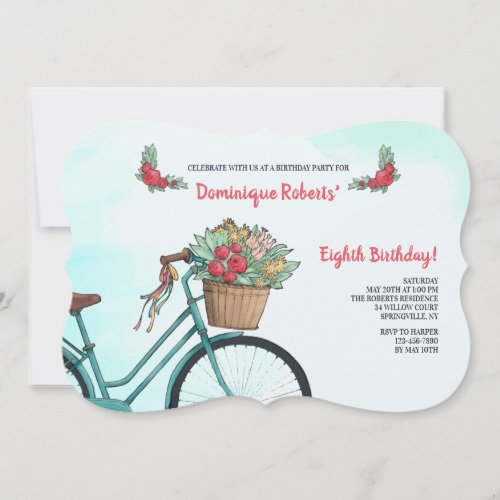 Bicycle With Flowers Invitation