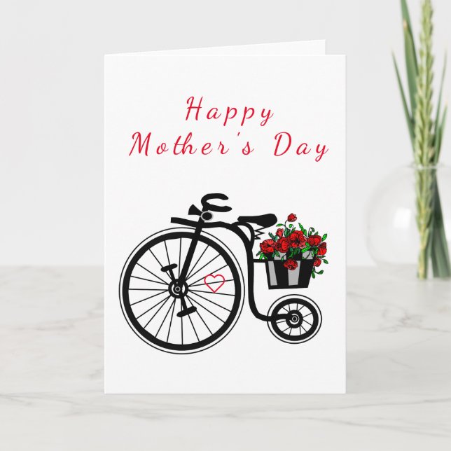 Bicycle with Flowers Mother's Day Card (Front)