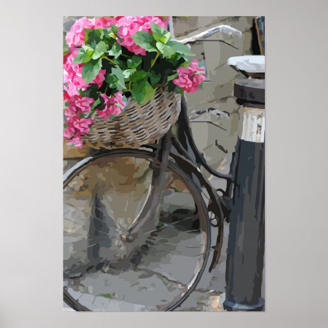 Bicycle with Flowers Poster (Front)