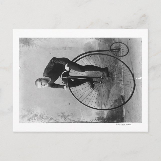 Bicycle with Large Front Wheel Photograph Postcard (Front)