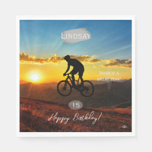 Bicycle with Sunset Background Napkin HAMbyWG