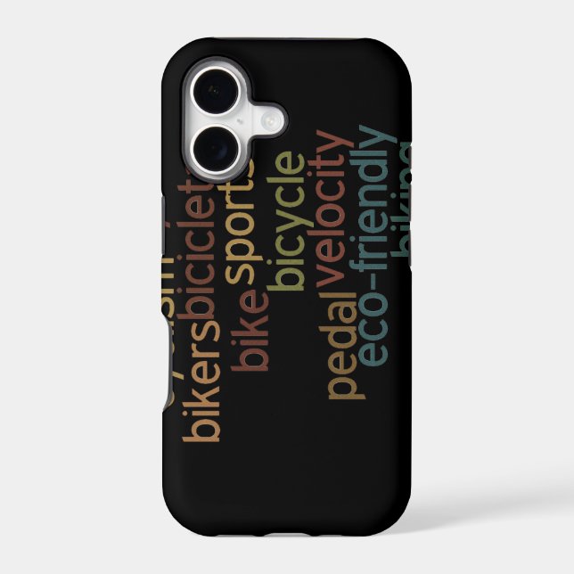 bicycle word cloud iphone case (Back)
