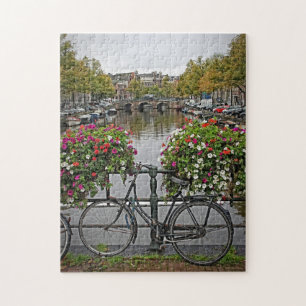 Bicycles and Canals in Amsterdam - 11x14 - 252 pc Jigsaw Puzzle