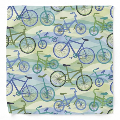 Bicycles Blue Green Bandana