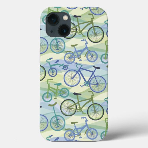 Bicycles Blue Green iPhone case