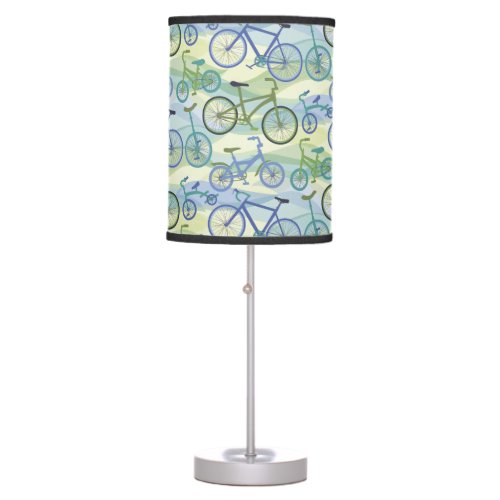 Bicycles Blue Green Table Lamp