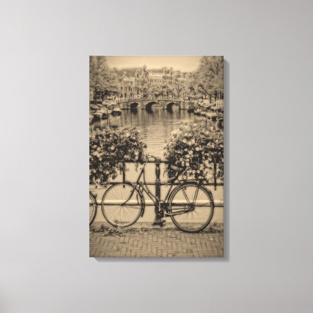 Bicycles & Canals - Classic Amsterdam Canvas Print (Front)