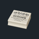 Bicycles Couple Wedding Stamp Return Address<br><div class="desc">A pair of bicycles for a couple sit at the top of this address stamp. Below are your first names in a whimsical script font and your last name and address, all in matching serif fonts. Perfect for stamping your wedding stationery or as a gift for newlywed or engaged couples...</div>