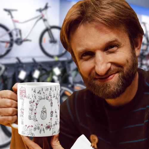 Bicycles Cycling Line Art Coffee Mug