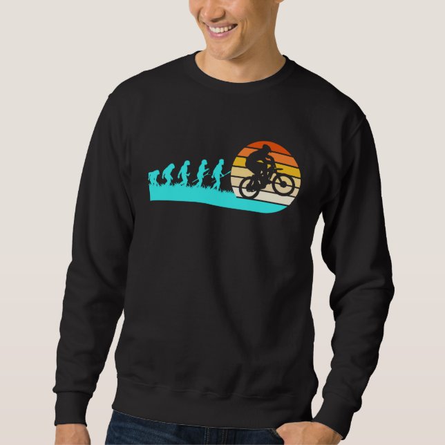 bicycles cyclists bicyclists evolution of man moun sweatshirt (Front)