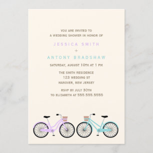 Bicycles His and Hers Bridal Shower Invitation