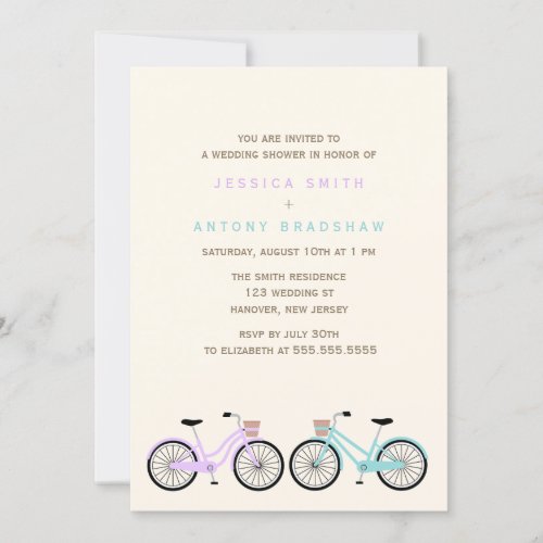 Bicycles His and Hers Bridal Shower Invitation