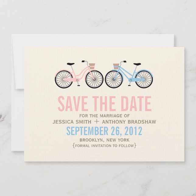 Bicycles His and Hers Wedding Save the Date (Front)