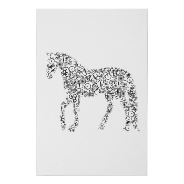 Bicycles Horse Bike Gift Faux Canvas Print (Front)