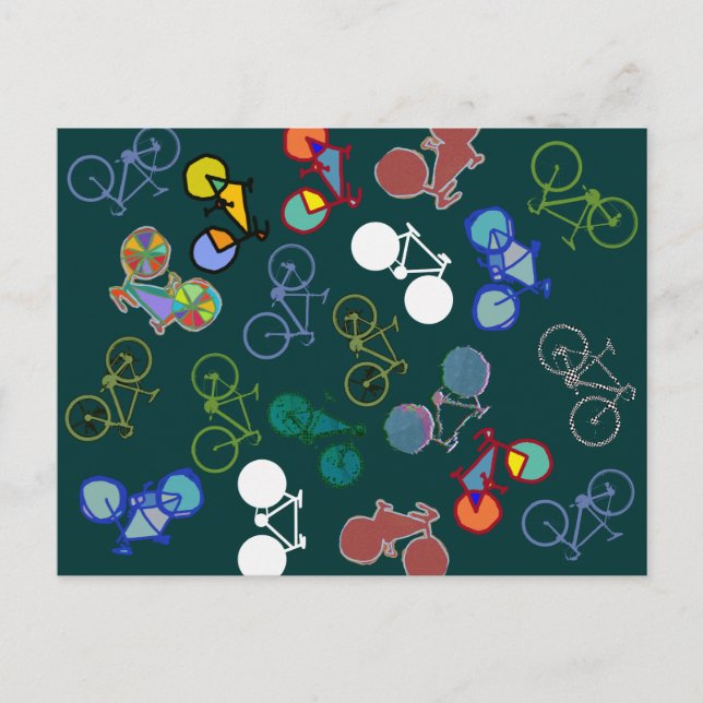 bicycles illustration postcard (Front)