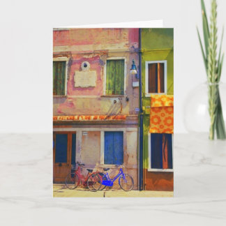 Bicycles in Burano Italy Venice Greeting Card