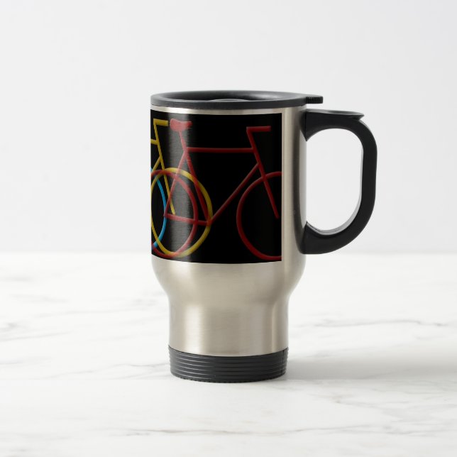 Bicycles in three colors travel mug (Right)