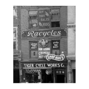 Bicycles  Motorcycles  And Chop Suey  Early 1900s Acrylic Print by Photoblog at Zazzle
