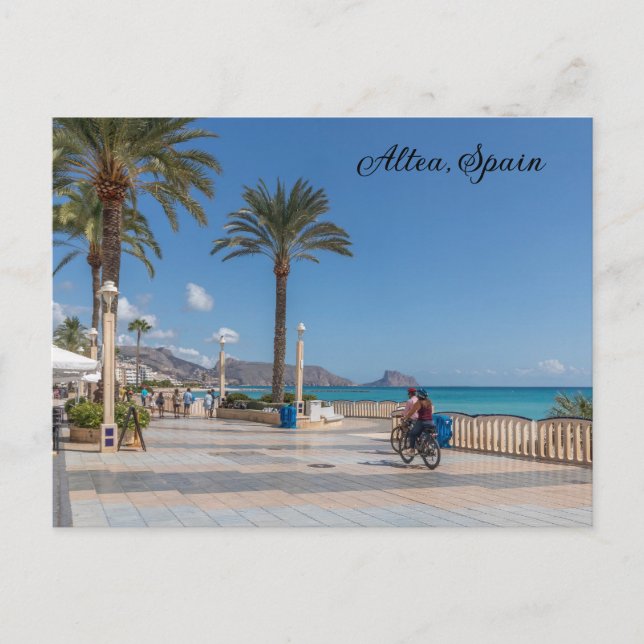 Bicycles on the promenade postcard (Front)
