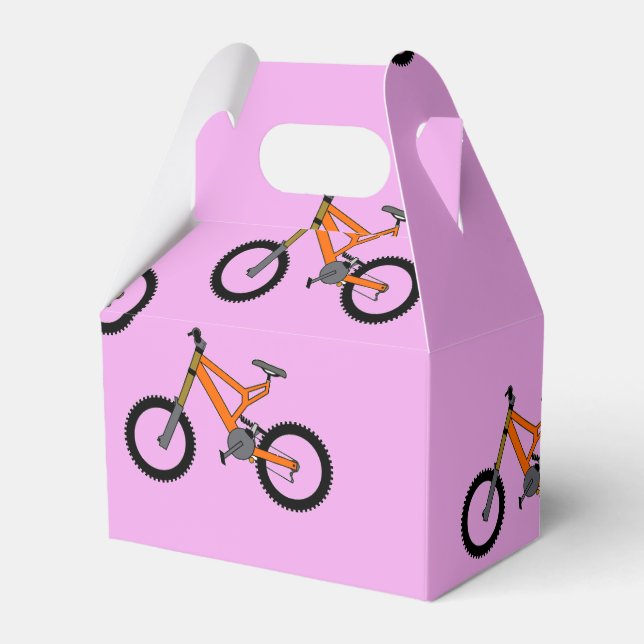 Bicycles pattern on pink favor boxes (Front Side)