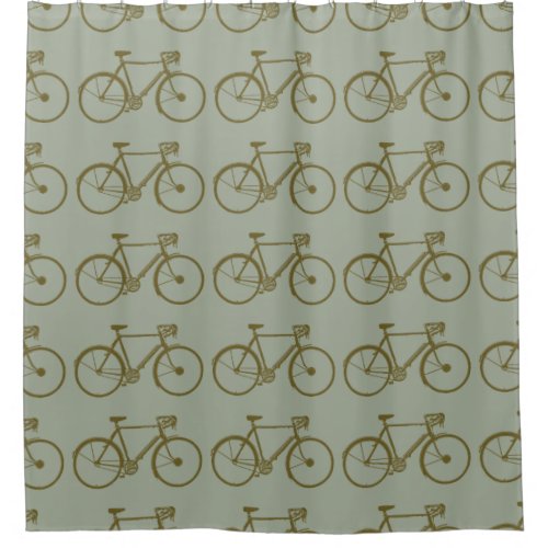bicycles pattern  shower curtain