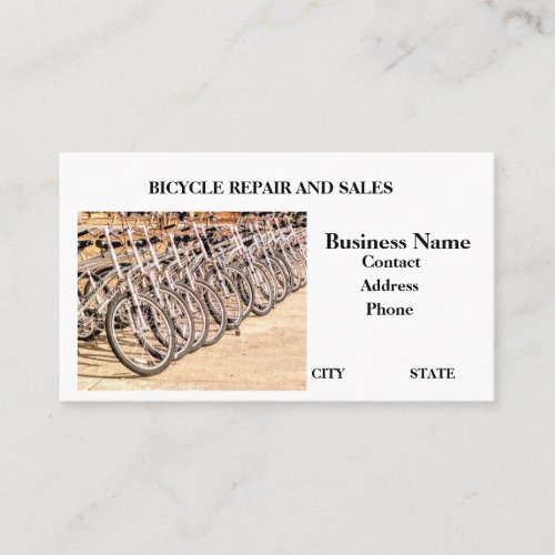 bicycles ride spokes pedal handle bar rental business card