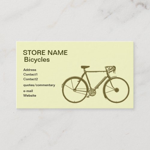 Bicycles store business cards